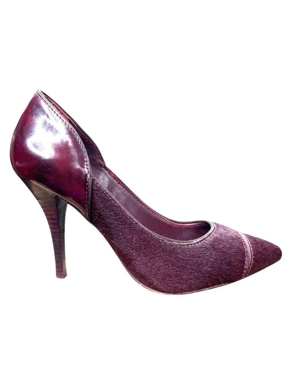 Tory Burch Women’s Bernice Oxblood Calf Hair Heels Size US 7